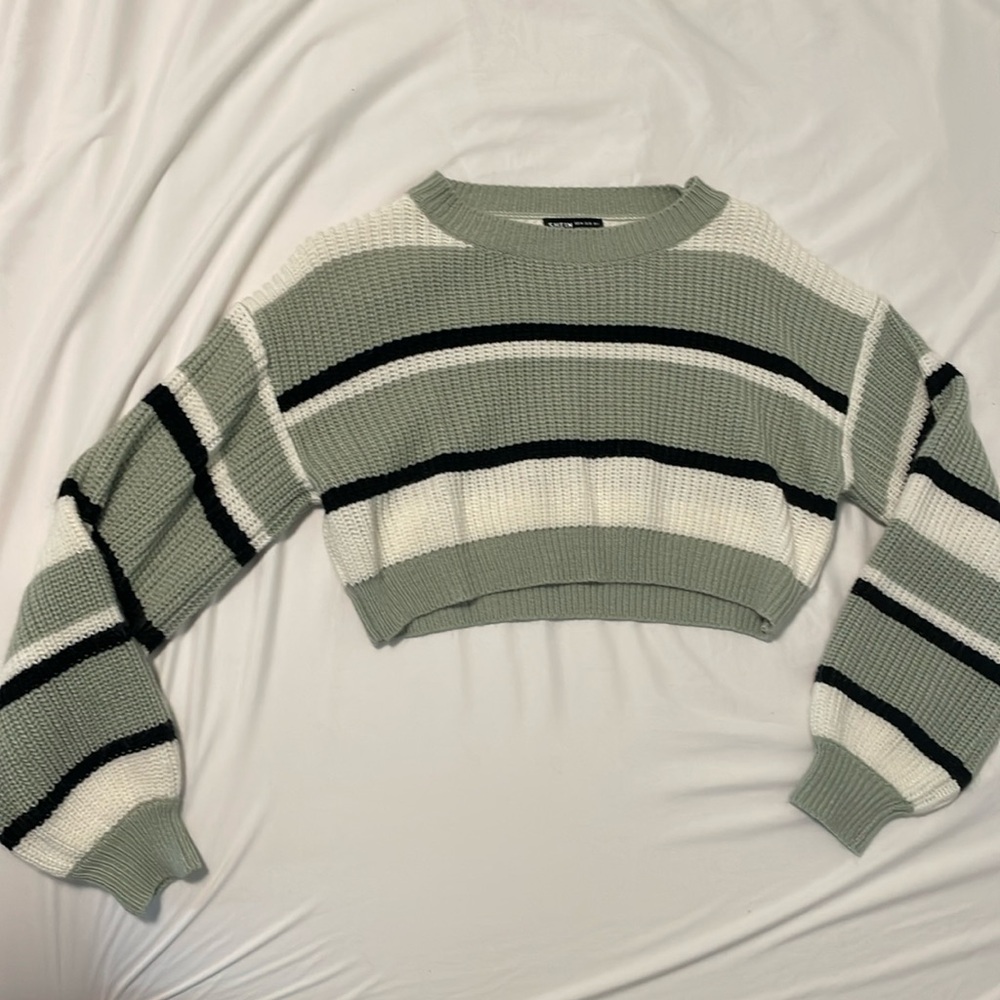 Striped cropped Shein sweater
